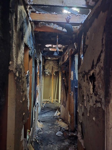 The fire at 7249, before the work &mdash; photograph 1 of 47