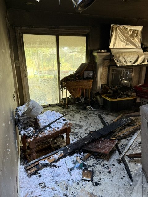 The fire at 7249, before the work &mdash; photograph 8 of 47