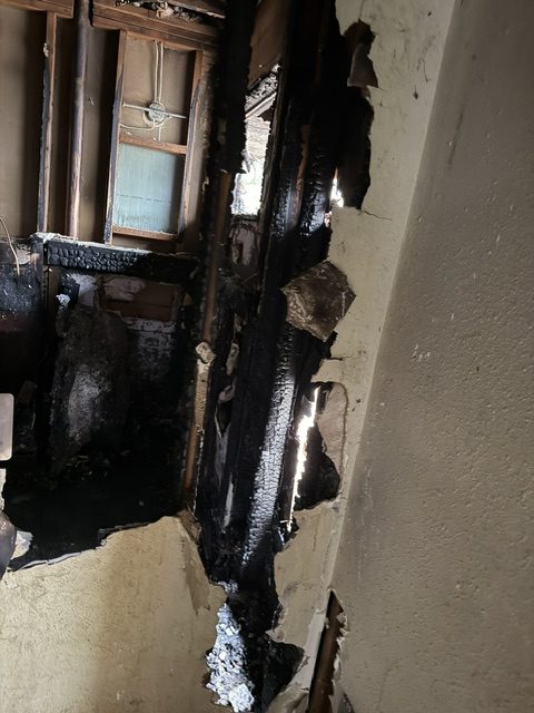 The fire at 7249, before the work &mdash; photograph 28 of 47