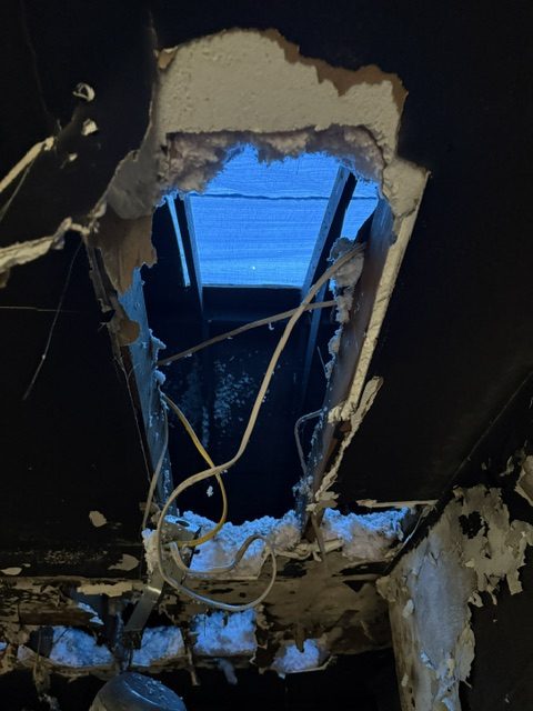 The fire at 7249, before the work &mdash; photograph 29 of 47